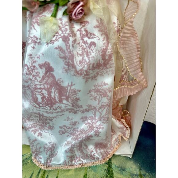 Vintage Pink Angel Tree Topper Porcelain Face And Hands With Feather Wings - Picture 5 of 8